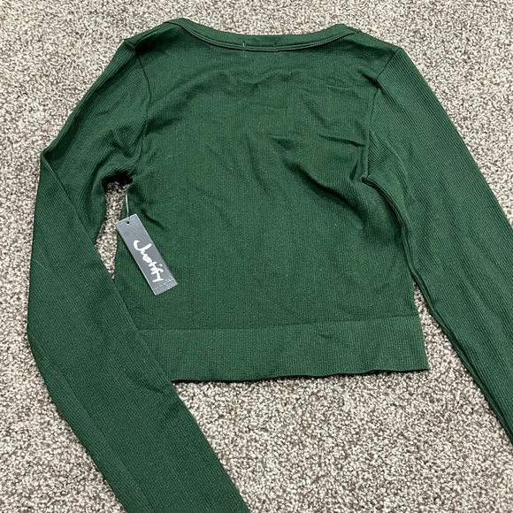 Green Ribbed Long Sleeve - Picture 2 of 3